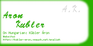 aron kubler business card